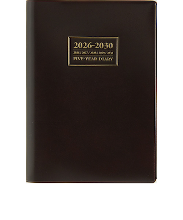 【2026年4月始まり】　高橋書店　5年卓上日誌　A5　デイリー2日1ページ　953　茶　各月1日始まり