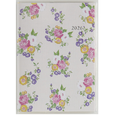 【2026年2月始まり】　高橋書店　ラフィーネ2　A6　マンスリーブロック　876　花柄　日曜始まり
