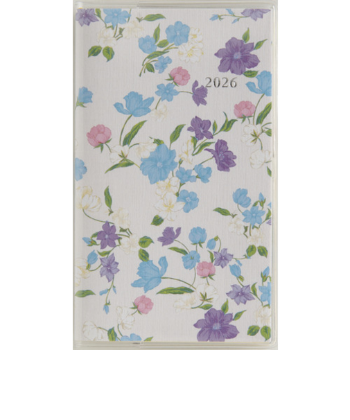 【2026年2月始まり】　高橋書店　ラフィーネスリム3　その他　マンスリーブロック　897　花柄　日曜始まり