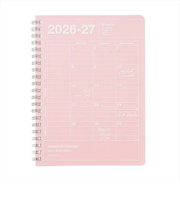 【2026年4月始まり】　マークス（MARK'S）　ノートブックカレンダー　Ｓ　縦型　マンスリーブロック　26SDR-NB11-PK　ピンク　月曜始まり