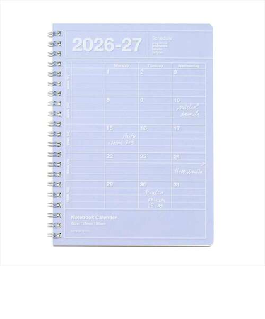 【2026年4月始まり】　マークス（MARK'S）　ノートブックカレンダー　Ｓ　縦型　マンスリーブロック　26SDR-NB11-PL　パープル　月曜始まり