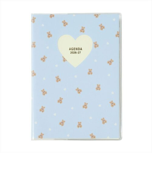 【2026年3月始まり】　マークス（MARK'S）　ホール・ハート・テディベア　B6　マンスリーブロック　26SDR-CM02-BL　ブルー　月曜始まり