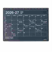 【2026年4月始まり】　マークス（MARK'S）　ノートブックカレンダー　Ｍ　マンスリーブロック　26SDR-NB1-LBK　ラメブラック　月曜始まり