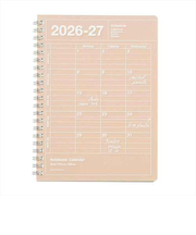 【2026年4月始まり】　マークス（MARK'S）　ノートブックカレンダー　Ｓ　縦型　マンスリーブロック　26SDR-NB11-BR　ブラウン　月曜始まり