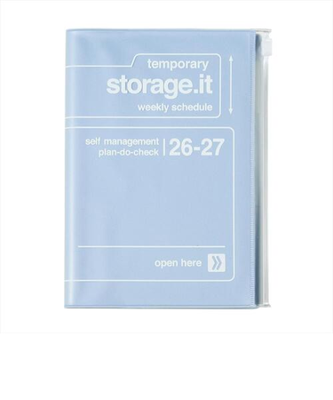 【2026年3月始まり】　マークス（MARK'S）　ストレージイット　B6変型　ウィークリーレフト　26SDR-CH01-BL　ブルー　月曜始まり