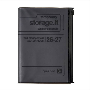 【2026年3月始まり】　マークス（MARK'S）　ストレージイット　B6変型　ウィークリーレフト　26SDR-CH01-BK　ブラック　月曜始まり