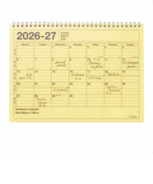 【2026年4月始まり】　マークス（MARK'S）　ノートブックカレンダー　Ｍ　マンスリーブロック　26SDR-NB1-YE　イエロー　月曜始まり