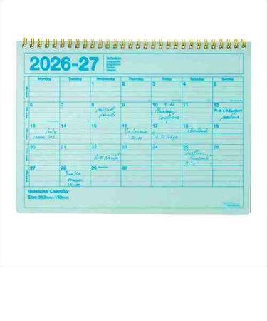 【2026年4月始まり】　マークス（MARK'S）　ノートブックカレンダー　Ｍ　マンスリーブロック　26SDR-NB1-PMI　パールミント　月曜始まり