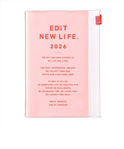 【2026年3月始まり】　マークス（MARK'S）　エディット（EDiT)　タイポポケット　B7変型　デイリー1日1ページ　26SDR-ETB01-PK　ストロ