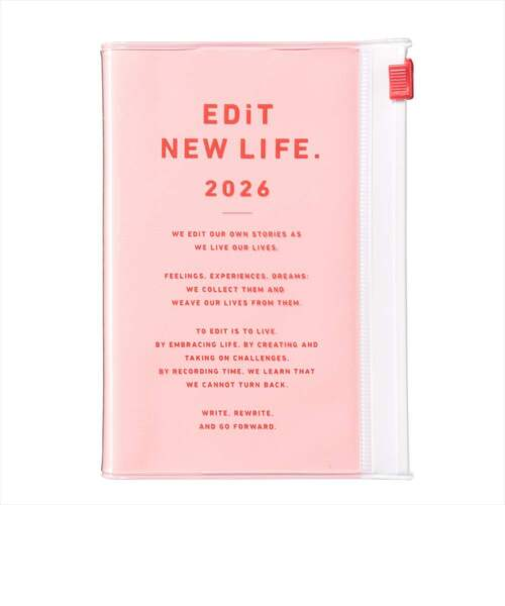 【2026年3月始まり】　マークス（MARK'S）　エディット（EDiT)　タイポポケット　B7変型　デイリー1日1ページ　26SDR-ETB01-PK　ストロ
