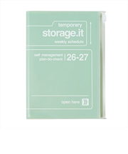 【2026年3月始まり】　マークス（MARK'S）　ストレージイット　B6変型　ウィークリーレフト　26SDR-CH01-MI　ミント　月曜始まり