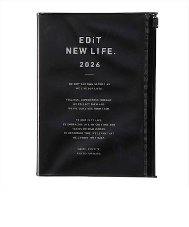 【2026年3月始まり】　マークス（MARK'S）　エディット（EDiT)　タイポポケット　B6変型　デイリー1日1ページ　26SDR-ETA03-BK　ランプ