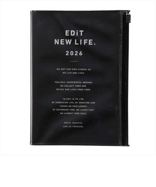 【2026年3月始まり】　マークス（MARK'S）　エディット（EDiT)　タイポポケット　B6変型　デイリー1日1ページ　26SDR-ETA03-BK　ランプ