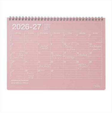 【2026年4月始まり】　マークス（MARK'S）　ノートブックカレンダー　Ｍ　マンスリーブロック　26SDR-NB1-PK　ピンク　月曜始まり