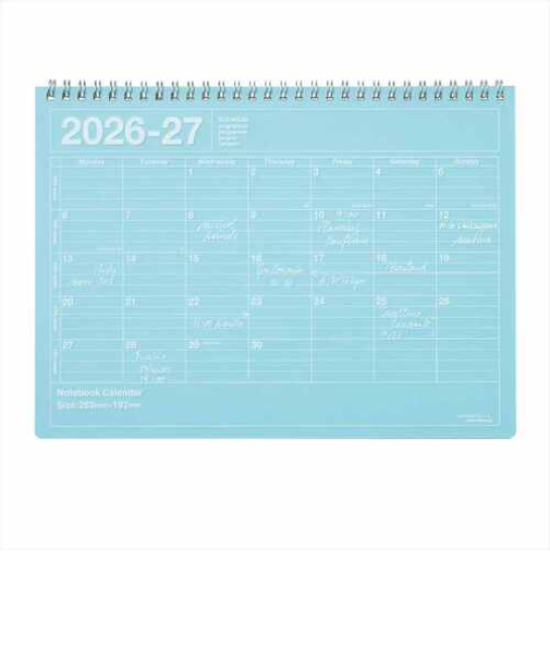 【2026年4月始まり】　マークス（MARK'S）　ノートブックカレンダー　Ｍ　マンスリーブロック　26SDR-NB1-BL　ブルー　月曜始まり