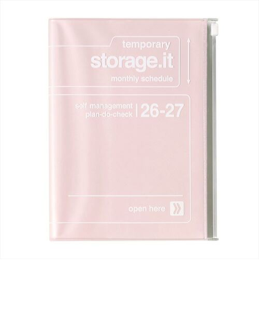 【2026年3月始まり】　マークス（MARK'S）　ストレージイット　A5　マンスリーブロック　26SDR-H02-PK　ピンク　月曜始まり