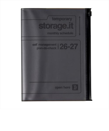 【2026年3月始まり】　マークス（MARK'S）　ストレージイット　A5　マンスリーブロック　26SDR-H02-BK　ブラック　月曜始まり