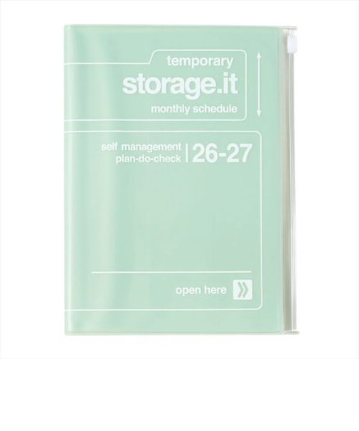 【2026年3月始まり】　マークス（MARK'S）　ストレージイット　A5　マンスリーブロック　26SDR-H02-MI　ミント　月曜始まり