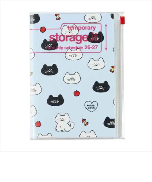 【2026年3月始まり】　マークス（MARK'S）　ストレージイット　ブランチブラザー　B6変型　マンスリーブロック　26SDR-CMU06-BL　モグリィ　月