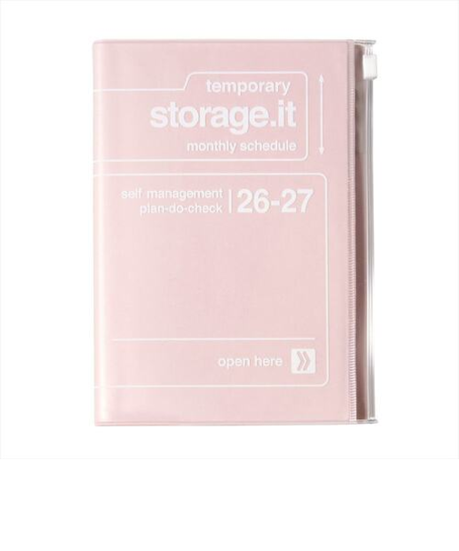 【2026年3月始まり】　マークス（MARK'S）　ストレージイット　B6変型　マンスリーブロック　26SDR-CMU01-PK　ピンク　月曜始まり