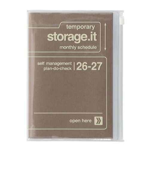 【2026年3月始まり】　マークス（MARK'S）　ストレージイット　テクスチャー　B6変型　マンスリーブロック　26SDR-CMU03-BE　ベージュ　月曜始