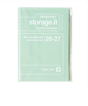 【2026年3月始まり】　マークス（MARK'S）　ストレージイット　B6変型　マンスリーブロック　26SDR-CMU01-MI　ミント　月曜始まり