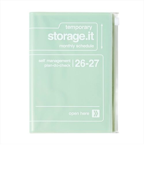 【2026年3月始まり】　マークス（MARK'S）　ストレージイット　B6変型　マンスリーブロック　26SDR-CMU01-MI　ミント　月曜始まり