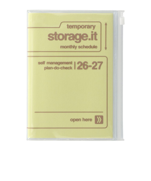 【2026年3月始まり】　マークス（MARK'S）　ストレージイット　テクスチャー　B6変型　マンスリーブロック　26SDR-CMU03-YE　イエロー　月曜始