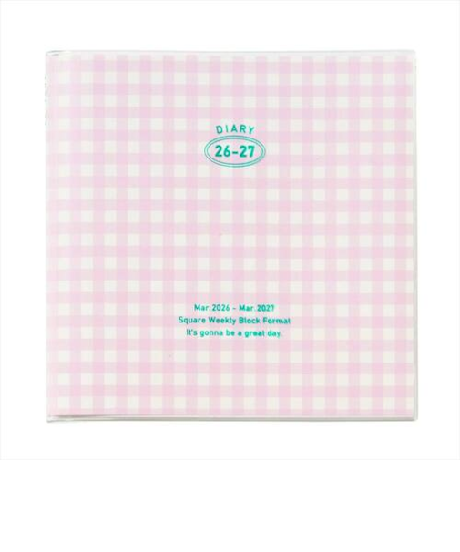 【2026年3月始まり】　マークス（MARK'S）　ギンガムチェック　Square148　ウィークリーブロック　26SDR-SB02-PK　ピンク　月曜始まり