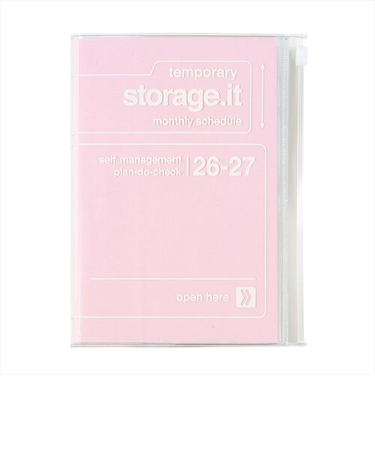 【2026年3月始まり】　マークス（MARK'S）　ストレージイット　テクスチャー　B6変型　マンスリーブロック　26SDR-CMU03-PK　ピンク　月曜始ま