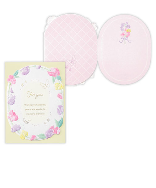 ホールマーク（Hallmark）　二つ折りカード　多目的　ダイカット　スイートピーフレーム