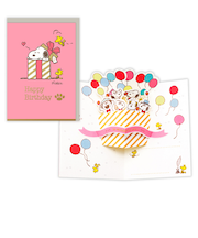 ホールマーク（Hallmark）　立体カード　誕生お祝い　スヌーピー　プレゼントボックスから