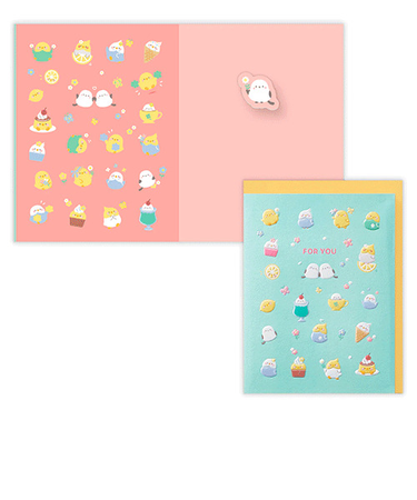 ホールマーク（Hallmark）　　二つ折りカード　多目的　ぷっくりどうぶつ　ぷっくりとり