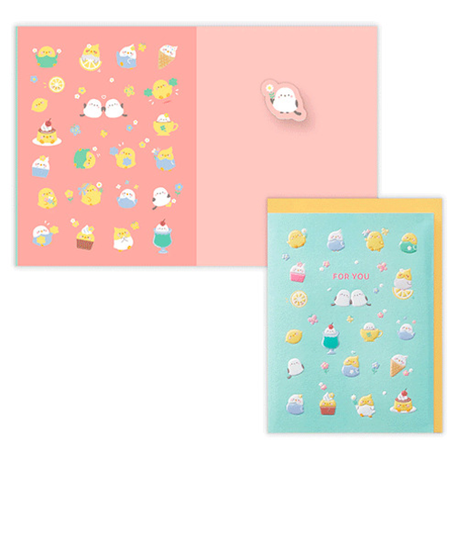 ホールマーク（Hallmark）　　二つ折りカード　多目的　ぷっくりどうぶつ　ぷっくりとり