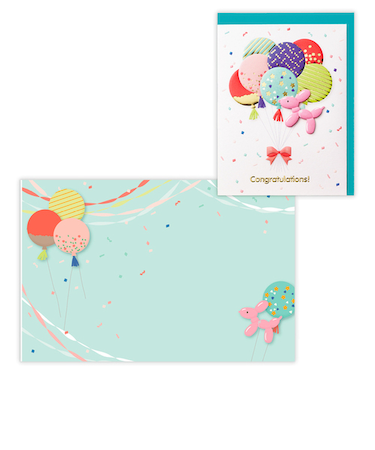 ホールマーク（Hallmark）　二つ折りカード　おめでとう　カラフルバルーン
