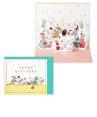 ホールマーク（Hallmark）　　立体ミニカード　誕生お祝い　ミニカード　ムーミン　バースデーランタンガーランド