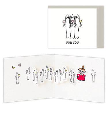 ホールマーク（Hallmark）　　立体ミニカード　多目的　ミニカード　ムーミン　ニョロニョロ行列