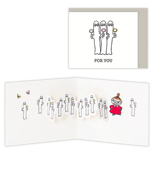 ホールマーク（Hallmark）　　立体ミニカード　多目的　ミニカード　ムーミン　ニョロニョロ行列