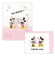 ホールマーク（Hallmark）　立体ミニカード　ありがとう　ディズニー　ミッキー＆ミニー　ハート