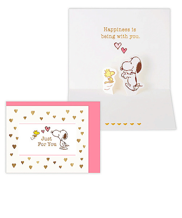 ホールマーク（Hallmark）　立体ミニカード　多目的　スヌーピー　ゴールドハート