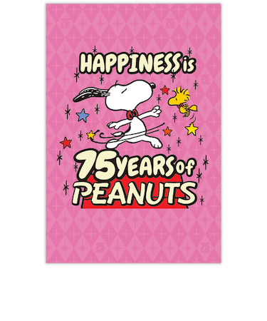 ホールマーク（Hallmark）　ポストカード　PEANUTS　コミック生誕75周年　スヌーピー　75周年ダンシング