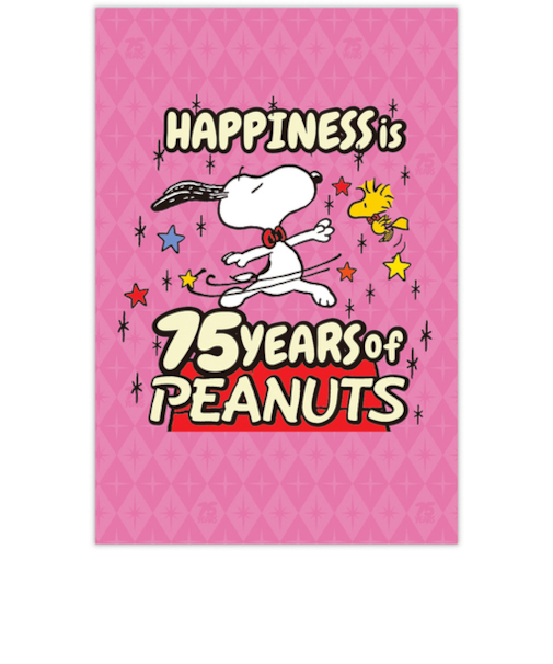 ホールマーク（Hallmark）　ポストカード　PEANUTS　コミック生誕75周年　スヌーピー　75周年ダンシング