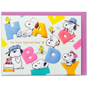 ホールマーク（Hallmark）　立体カード　誕生お祝い　スヌーピー　846008　きょうだいと文字でお祝い