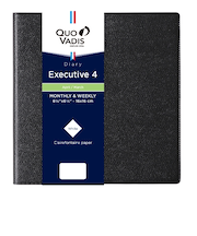 【2026年4月始まり】 クオバディス(QUO VADIS) エグゼクティブ4 アンパラ 定形外 ウィークリーバーチカル ブラック 月曜始まり