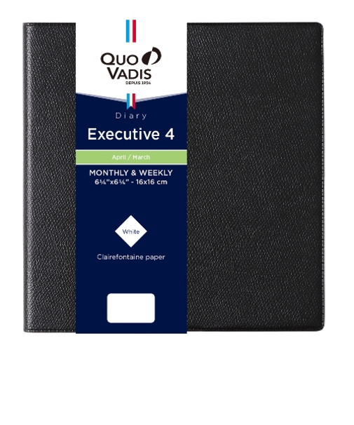 【2026年4月始まり】　クオバディス（QUO　VADIS）　エグゼクティブ4　アンパラ　定形外　ウィークリーバーチカル　ブラック　月曜始まり