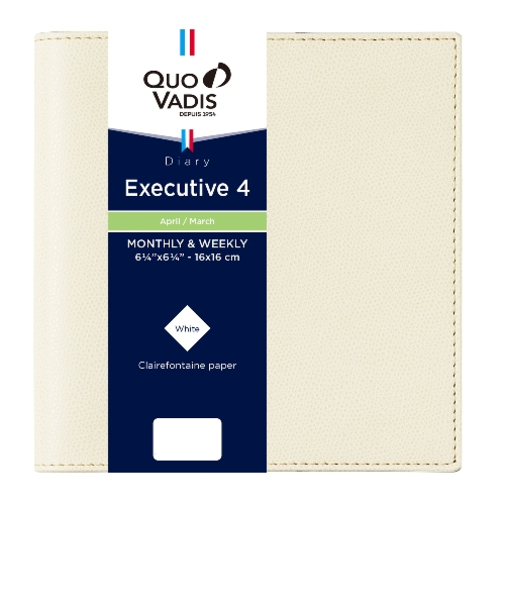 【2026年4月始まり】　クオバディス（QUO　VADIS）　エグゼクティブ4　クラブ　定形外　ウィークリーバーチカル　クリーム　月曜始まり