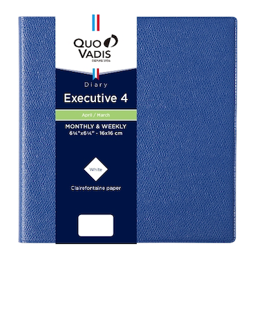 【2026年4月始まり】　クオバディス（QUO　VADIS）　エグゼクティブ4　アンパラ　定形外　ウィークリーバーチカル　ブルー　月曜始まり