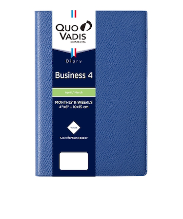 【2026年4月始まり】　クオバディス（QUO　VADIS）　ビジネス4　アンパラ　A6変型　ウィークリーバーチカル　ブルー　月曜始まり