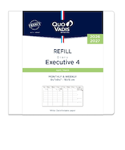 【2026年4月始まり】 クオバディス(QUO VADIS) エグゼクティブ4 レフィル 定形外 ウィークリーバーチカル 月曜始まり