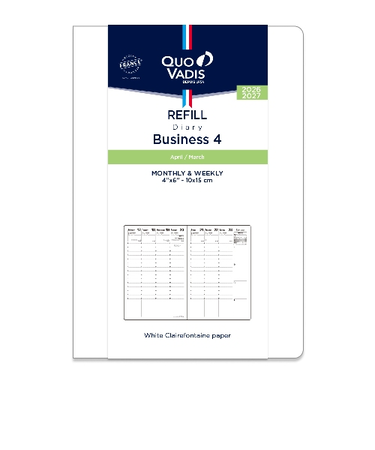 【2026年4月始まり】　クオバディス（QUO　VADIS）　ビジネス4　レフィル　A6変型　ウィークリーバーチカル　月曜始まり